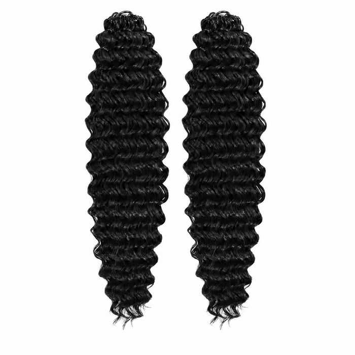 Synthetic Deep Wave Feather Crochet hair