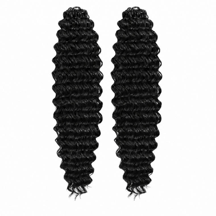 Synthetic Deep Wave Feather Crochet hair