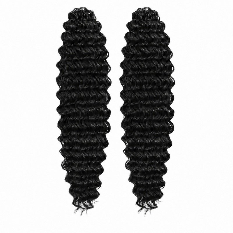 Synthetic Deep Wave Feather Crochet hair