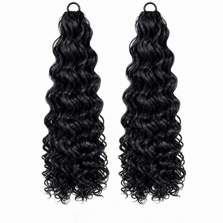 Synthetic water wave Feather Crochet hair
