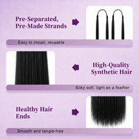 Synthetic straight Feather Crochet hair