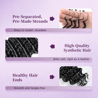 Synthetic Deep Wave Feather Crochet hair