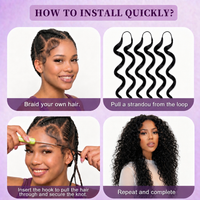 Synthetic water wave Feather Crochet hair