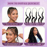 Synthetic Deep Wave Feather Crochet hair