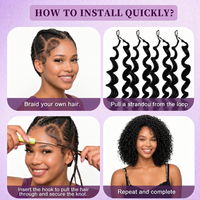 Synthetic Jerry Curly Feather Crochet hair