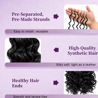 Synthetic water wave Feather Crochet hair