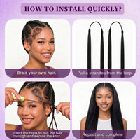 Synthetic straight Feather Crochet hair