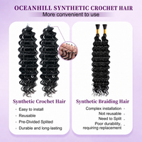 Synthetic Deep Wave Feather Crochet hair