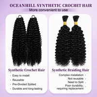 Synthetic Jerry Curly Feather Crochet hair