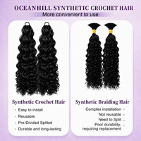 Synthetic water wave Feather Crochet hair